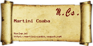 Martini Csaba névjegykártya