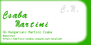 csaba martini business card